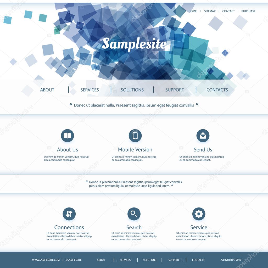 Website Template with Abstract Header Design