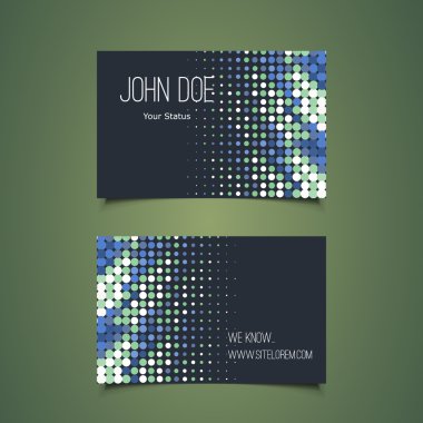 mavi noktalı arka plan ile kartvizit şablonu