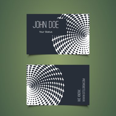 Kartvizit şablonuna bükülmüş soyut arka plan noktalı