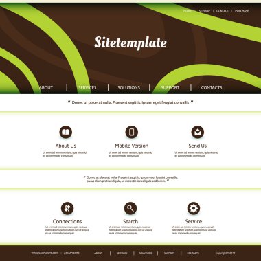soyut header tasarımı - eğrileri deseni ile Web sitesi şablonu