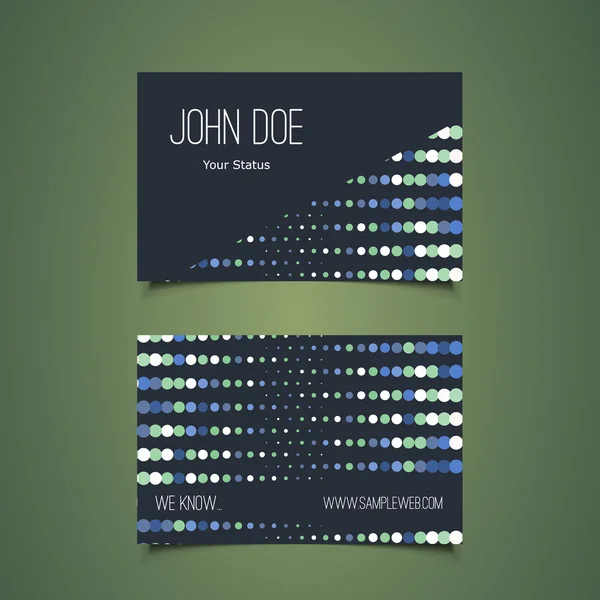 Business Card Template with Abstract Dotted Design — Stock Vector