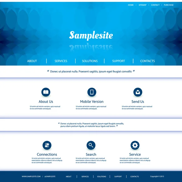 Plantilla de sitio web con diseño de encabezado abstracto — Archivo Imágenes Vectoriales