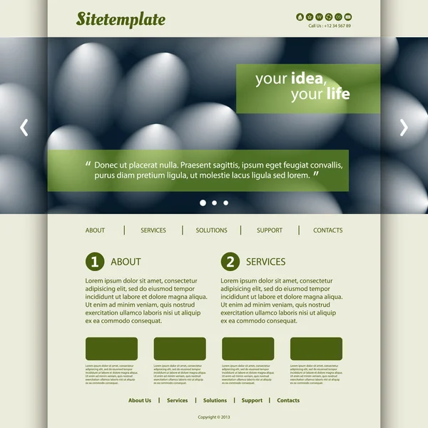 Website sjabloon met abstracte Header Design — Stockvector