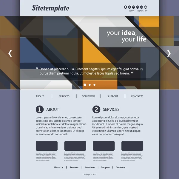 Webbplats mall med abstrakt mönster design — Stock vektor