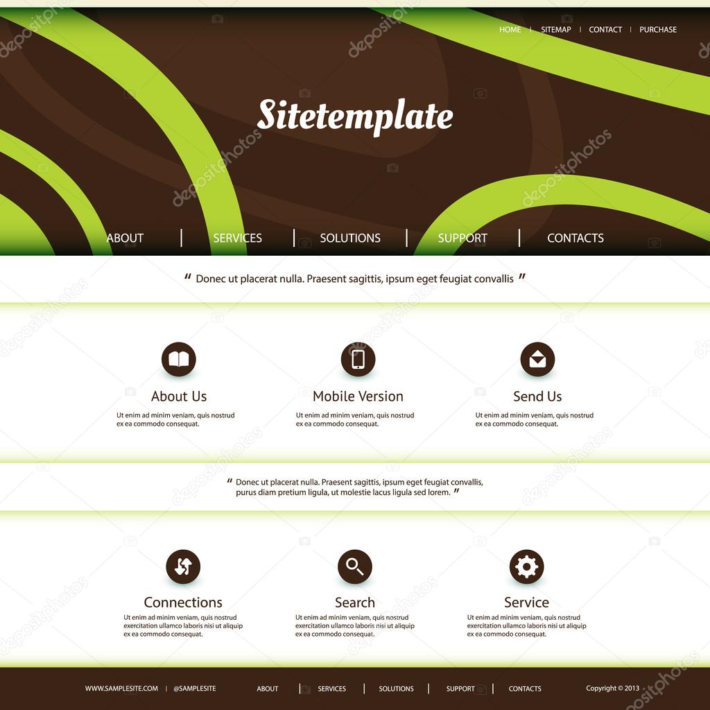 Website Template with Abstract Header Design - Curves Pattern