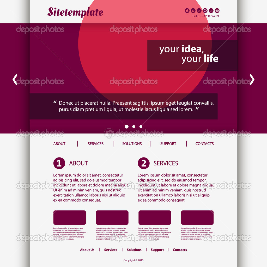 Website Template with Colorful Abstract Header Design
