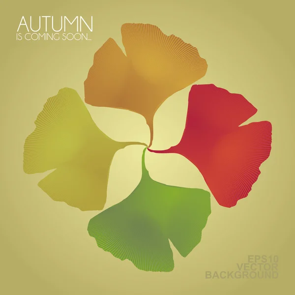 Hösten kommer - bakgrund med blad — Stock vektor