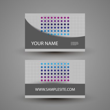 Kartvizit mavi soyut desen - noktalar ve meydanlar ile