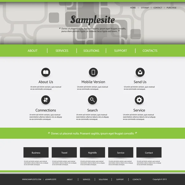 Website sjabloon met vierkanten patroon - ontwerp voor uw bedrijf — Stockvector