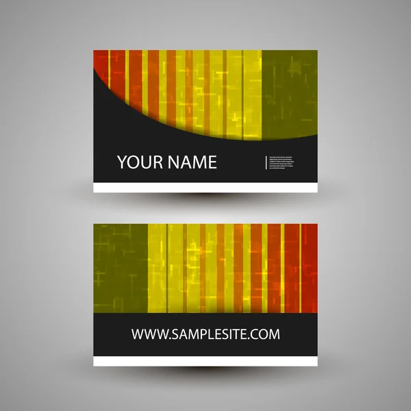 Conception de carte de visite avec motif rayé coloré — Image vectorielle
