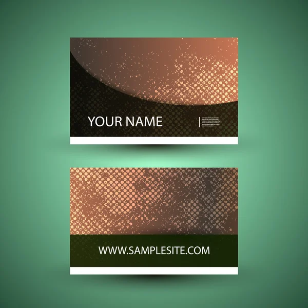 Business Card Template with Grungy Retro Style Background — Stock Vector