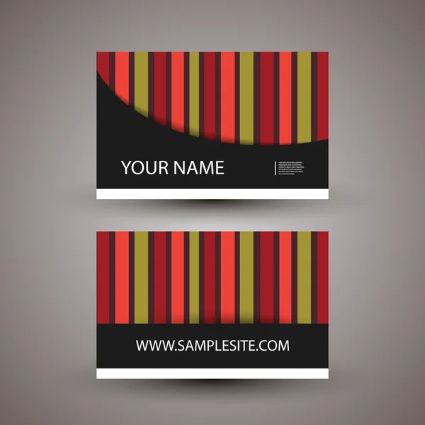 Diseño de tarjetas de visita con colorido patrón de rayas — Archivo Imágenes Vectoriales
