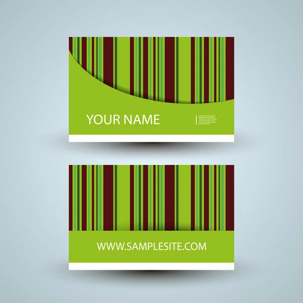 Design de cartão de visita com padrão listrado colorido — Vetor de Stock