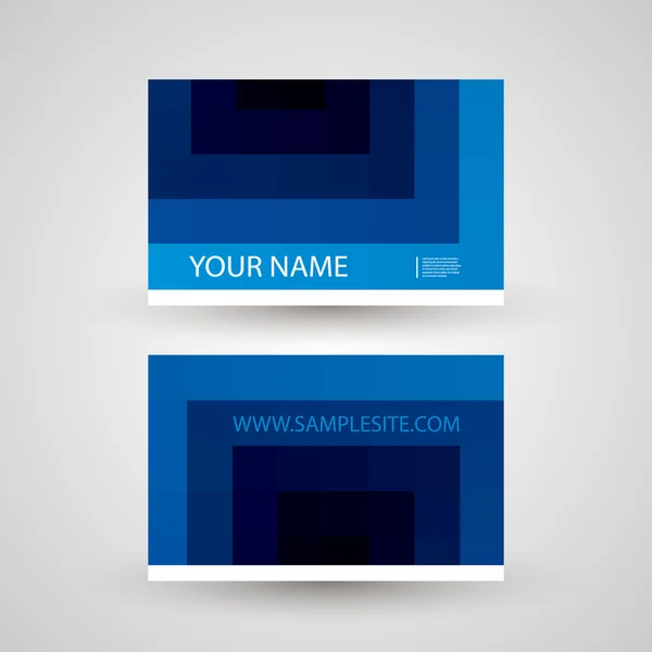 Cartão de visita com padrão abstrato azul - quadrados — Vetor de Stock