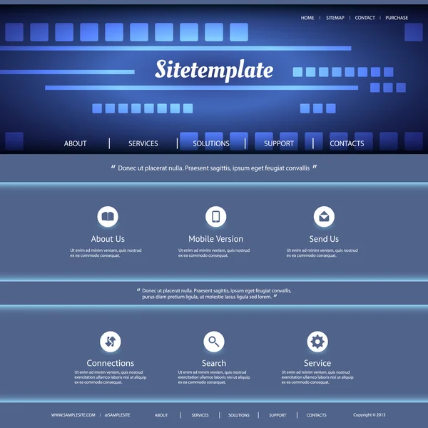 Modèle de site Web avec conception abstraite en-tête - Modèle de carrés — Image vectorielle