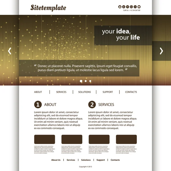 抽象的なヘッダ デザイン - 星とウェブサイトのテンプレート — ストックベクタ
