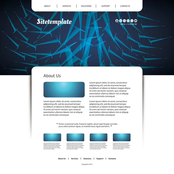 Modello di sito Web con design astratto dell'intestazione — Vettoriale Stock