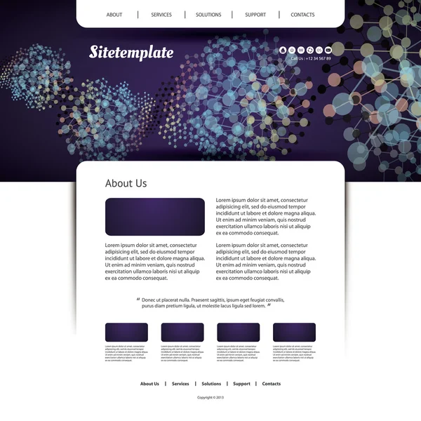 Website-Vorlage mit bunten abstrakten Netzwerken Header-Design — Stockvektor