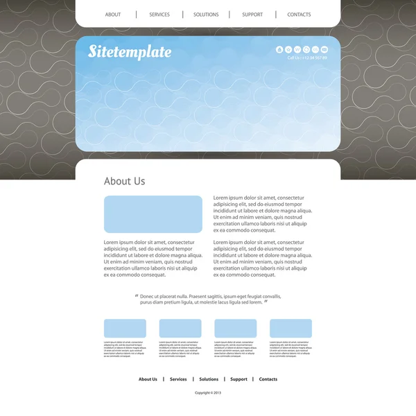 Plantilla de sitio web con diseño de encabezado abstracto - Curvas — Archivo Imágenes Vectoriales