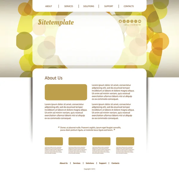 Ιστοσελίδα πρότυπο με σχεδίαση αφηρημένη κεφαλίδας - φυσαλίδες — Διανυσματικό Αρχείο