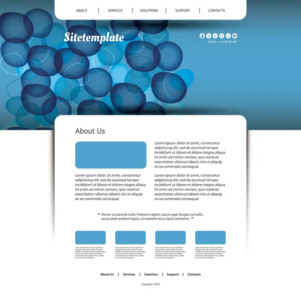 Plantilla del sitio web con diseño de encabezado abstracto - Burbujas y anillos — Archivo Imágenes Vectoriales