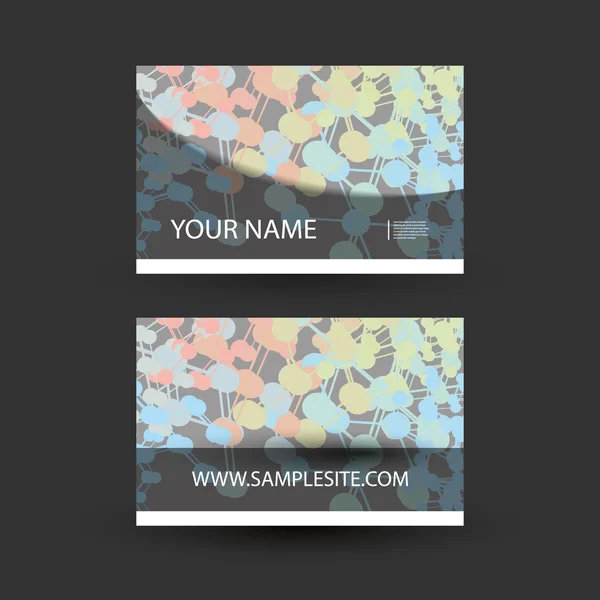 Business Card Template with Abstract Background — Stock Vector