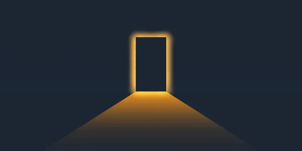 Dark Room Half Light Door Closed Very Low Tiny Light — Stockový vektor