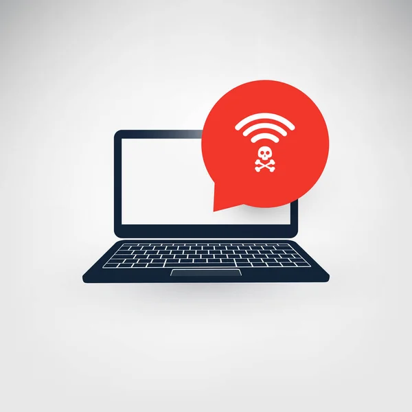 Unsafe Wireless Connections Unsafe Hacked Malicious Free Public Hotspots Virus — Διανυσματικό Αρχείο