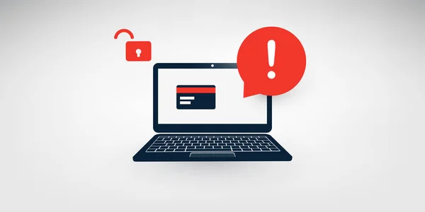 Internet Phishing Account Hacking Poging Tijdens Online Betalen Hacker Activiteit — Stockvector