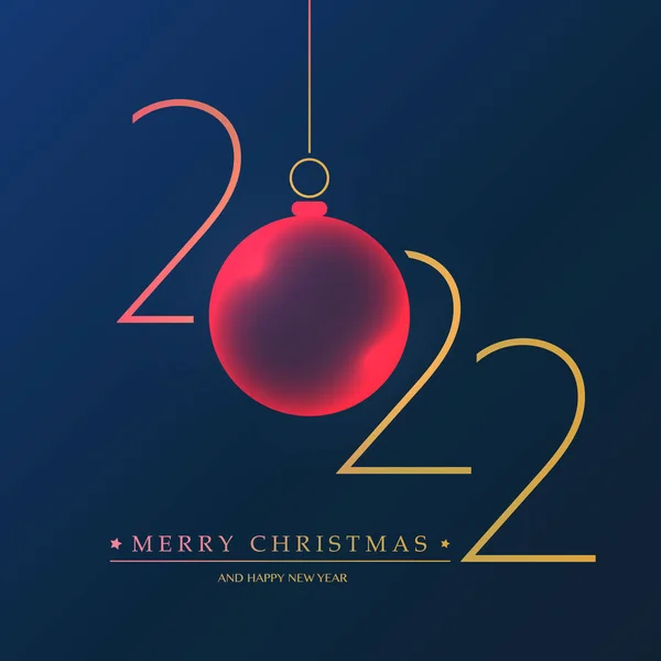 Tarjeta Felicitación Golden Dark Red Merry Christmas Feliz Año Nuevo — Vector de stock