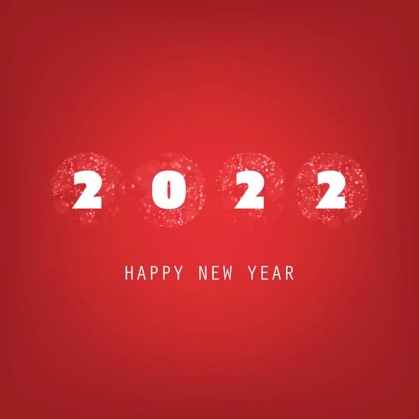 Просто Бело Красная Новогодняя Открытка Шаблон Фонового Дизайна 2022 — стоковый вектор