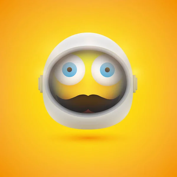 Surpris Spaceman Emoji Dans Espace Costume Avec Casque Yeux Grands — Image vectorielle