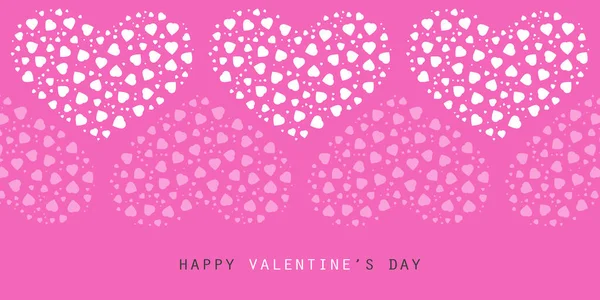 Hearts Pattern Purple Background Minimalis Valentine Day Best Wishes Card - Stok Vektor