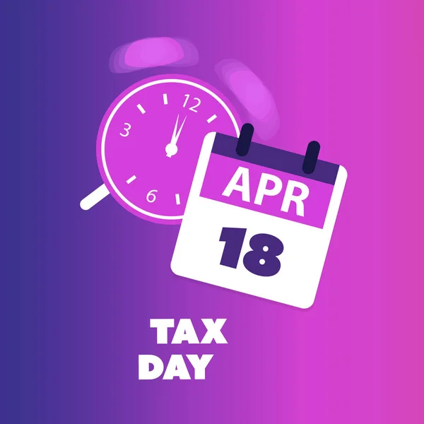 Tax Day Reminder Concept Banner Web Design Usa Tax Deadline — ストックベクタ