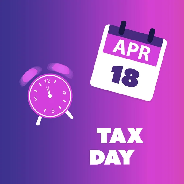 Tax Day Reminder Concept Web Design Usa Tax Deadline Due — Stock Vector