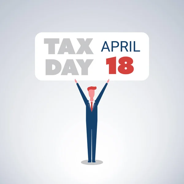Tax Day Reception Concept Calendar Design Template Usa Tax Deadline — 스톡 벡터