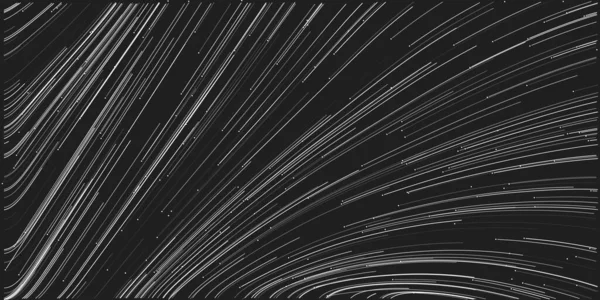 Black White Moving Particle Curving Lines Scarcely Striped Pattern Digitally — Image vectorielle