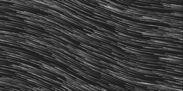 波線内の黒と白の移動粒子 怖い縞模様 デジタル生成されたダークアブストラクト編集可能なベクトル形式の背景 — ストックベクタ