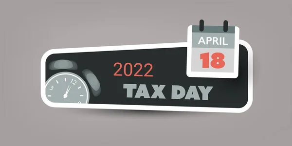 Tax Day Reminder Concept Banner Web Design Usa Tax Deadline — Stock Vector