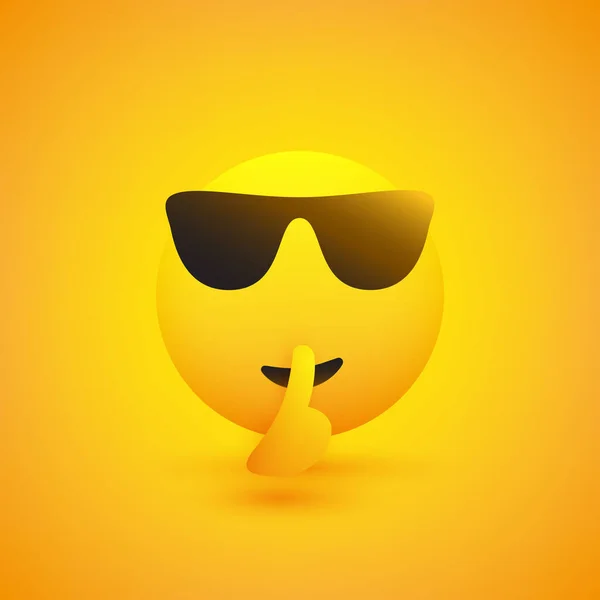 Silencio Emoji Shushing Con Gestos Sol Gestos Pedir Silencio Mostrando — Archivo Imágenes Vectoriales
