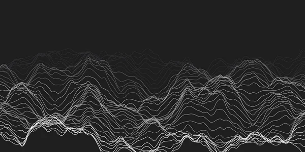 Dunkel Schwarz Und Weiß Moderner Stil Wellen Transparent Futuristisch Erratische — Stockvektor