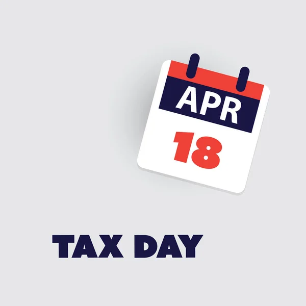 Tax Day Reminder Concept Calendar Design Template Usa Tax Deadline — Stockvektor