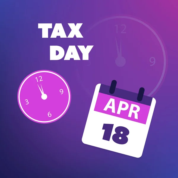 Tax Day Reminder Concept Web Design Usa Tax Deadline Due — Stock Vector