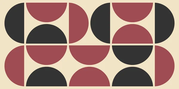 Retro Style Half Circles Mosaic Pattern Colorful Vintage Texture Editable — Stock Vector