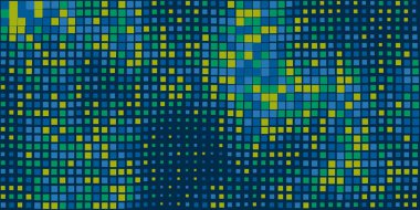 Soyut Koyu Yeşil ve Mavi 3 Boyutlu Hafif Dalgalı Yüzey Şablonu - Geometrik Mozaik Doku - Üretici Sanat, Vektör Arkaplan Tasarımı