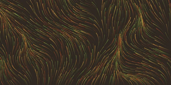 Brown Green Moving Flowing Stream Particles Curving Wavy Lines Ψηφιακά — Διανυσματικό Αρχείο
