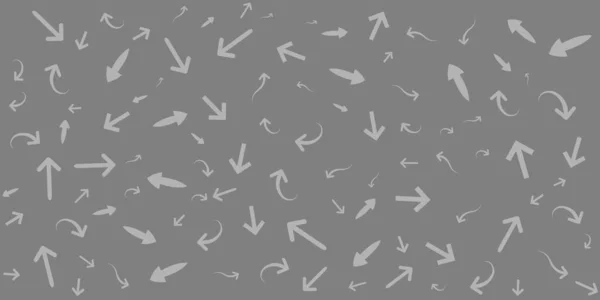 Divers Symboles Flèches Grises Modèle Différentes Tailles Formes Orientation Sur — Image vectorielle