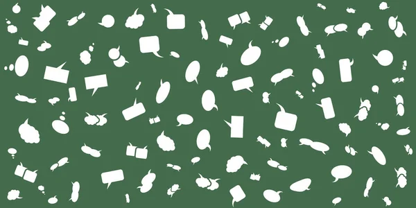 スピーチと思考の泡 コミュニケーションのシンボルのセット 様々なサイズ 向きのパターンを広いスケールで緑の背景に 編集可能なベクトル形式のデザインテンプレート — ストックベクタ