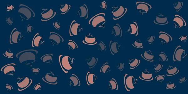 Tasse Café Brune Bol Soupe Icônes Modèle Différentes Tailles Orientation — Image vectorielle