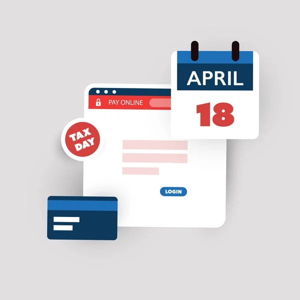 Tax Day Reminder Usa Tax Deadline Due Date Warning Design — Image vectorielle